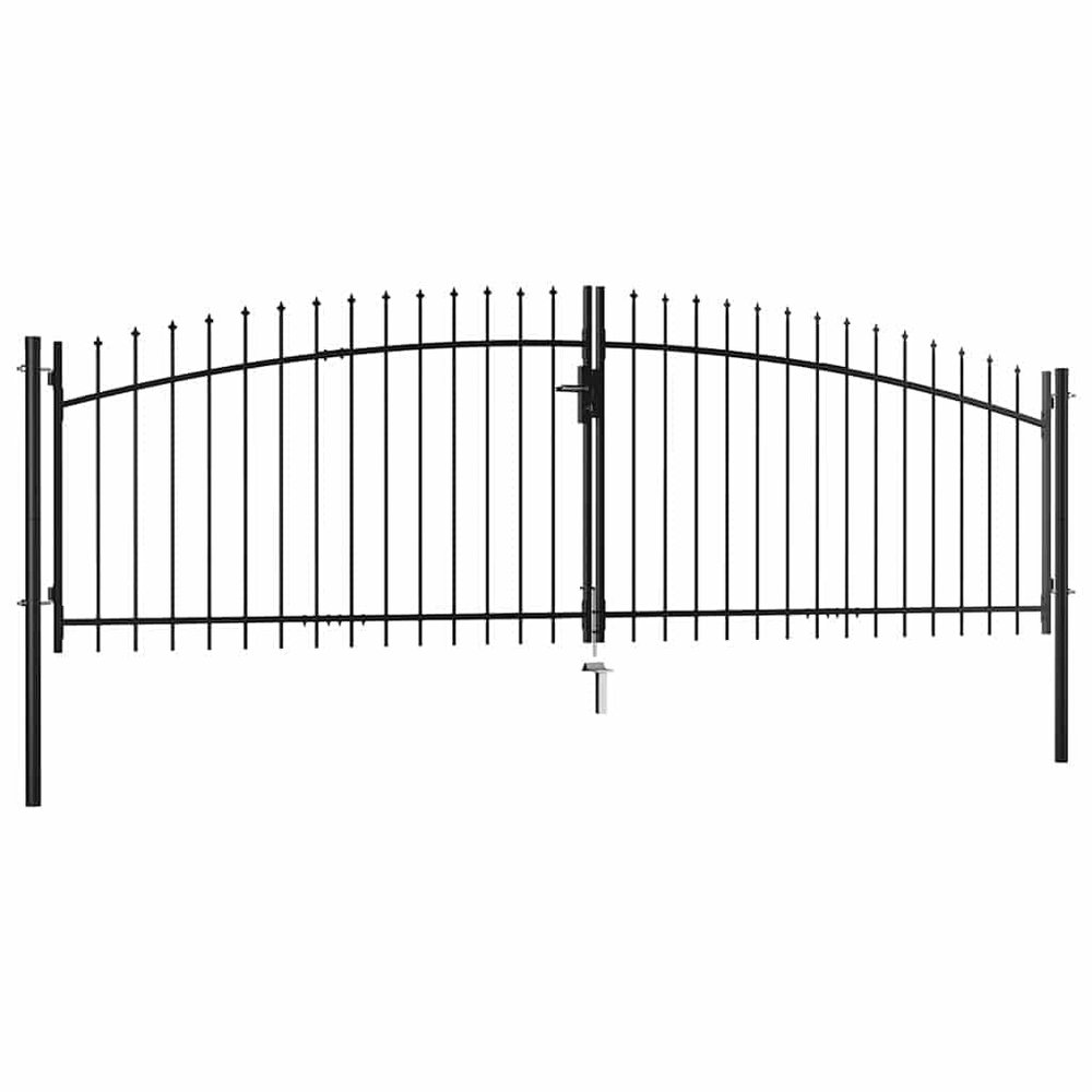 Sturdy Woerden Double-Leaf Garden Gate 400 x 199.5 cm with Spearhead Finials