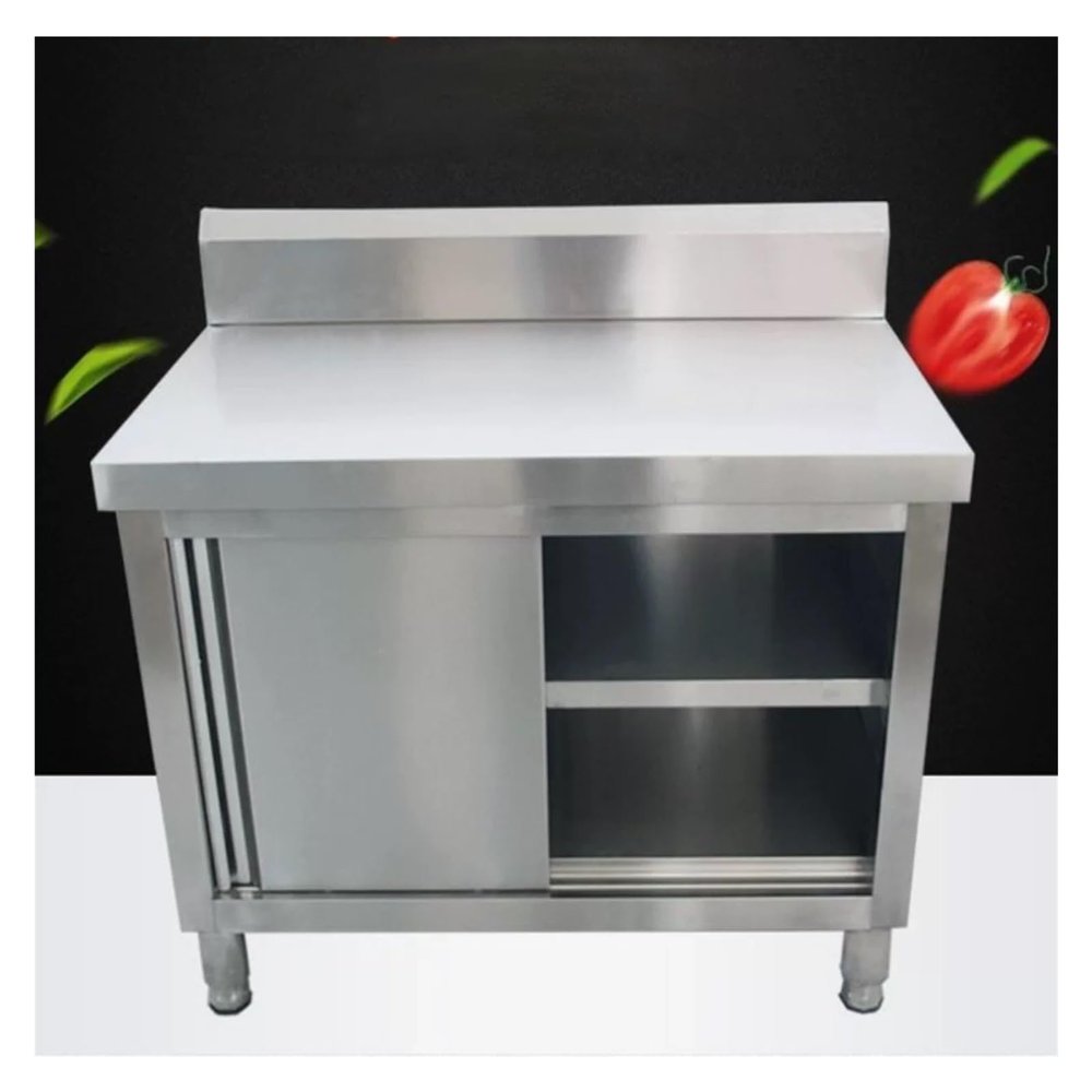 ZCXMNL Stainless Steel Prep Work Cabinet, Commercial Kitchen Workbench, 150 x 50 x 80 cm