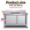 ZCXMNL Stainless Steel Prep Work Cabinet, Commercial Kitchen Workbench, 150 x 50 x 80 cm view 2