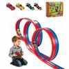 Flexible Kids' Racetrack - 5 m Silicone Track with Suction Cups, 4 Toy Cars, Portable Dual-Lane Track with Ramps, Gravity & Pull-Back Racing, Gifts for Girls & Boys view 1