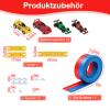 Flexible Kids' Racetrack - 5 m Silicone Track with Suction Cups, 4 Toy Cars, Portable Dual-Lane Track with Ramps, Gravity & Pull-Back Racing, Gifts for Girls & Boys view 2