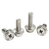 304 Stainless Steel Flange Screws, Anti-Loosening Phillips Hex Screws with Washers, M3-M8, 525-Piece Set (Serrated, 18MM_M8 x 5PCS) view 2