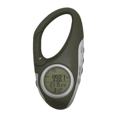 Handheld Altimeter Carabiner Barometer Thermometer, 1 Piece, ABS, for Hikers