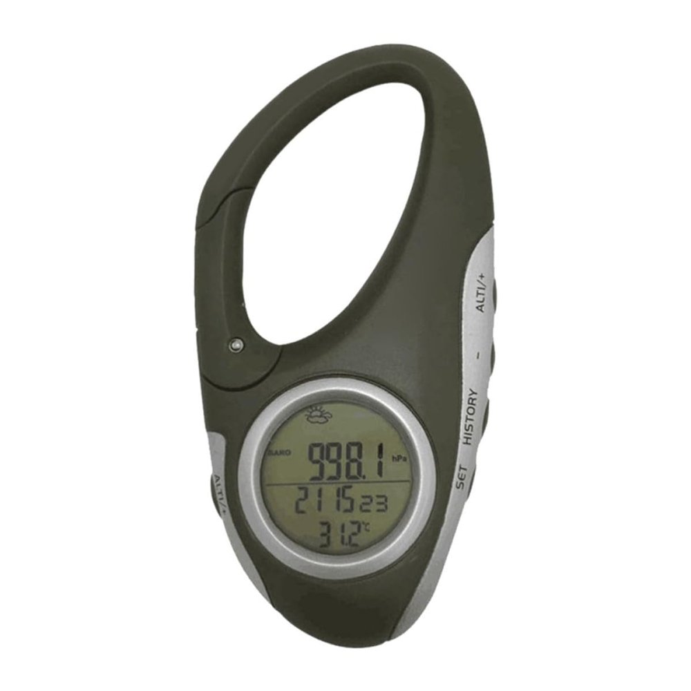 Handheld Altimeter Carabiner Barometer Thermometer, 1 Piece, ABS, for Hikers