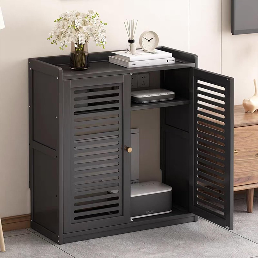 Wi-Fi Router Cabinet with Power Strip and Cable Management