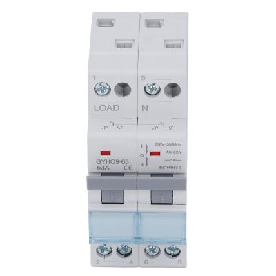 LICAEVEY Manual Transfer Switch, 2P 63A Dual Power Generator Switch for DIN Rail, 1600 VAC, IEC 60947-3