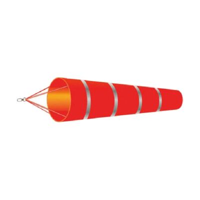 AsrMyjcx Outdoor Windsock with Reflective Stripes, Oxford Fabric, Red and Gray