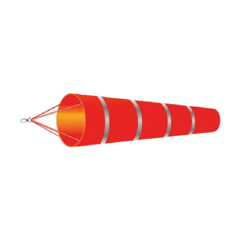 AsrMyjcx Outdoor Windsock with Reflective Stripes, Oxford Fabric, Red and Gray