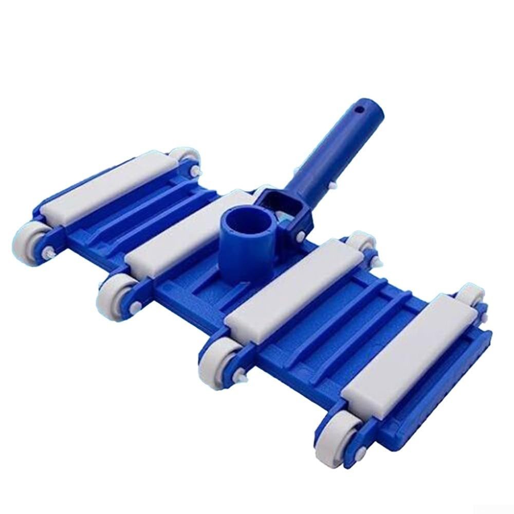 14-Inch Swimming Pool Vacuum Head with Brushes and Wheels, Flexible Weighted Design for Concrete and In-Ground Pools, Standard 1.25-Inch Pole