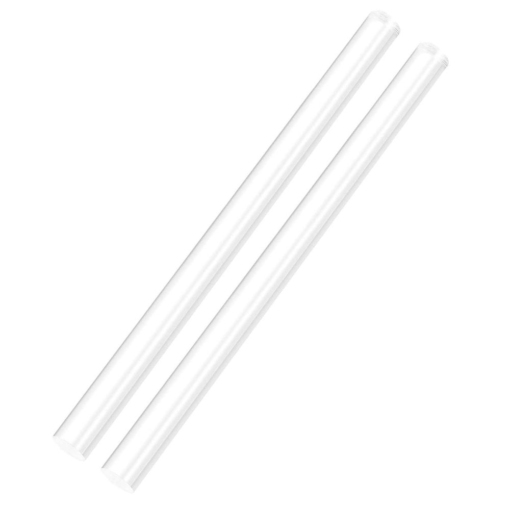 Clear Acrylic Round Rods, 2-Pack, 497 mm, 10–14 mm Diameter