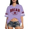 Off Campus Briar U Hockey Jersey T-Shirt, Graham 44, Logan 22, Tucker 46 & Di Laurentis 66, Short Sleeve, Purple, L view 1