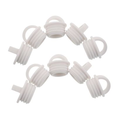 Healeved 10-Piece Rubber Drain Plugs for Laundry Tubs and Sinks, White Replacement Stoppers for Kitchen and Home