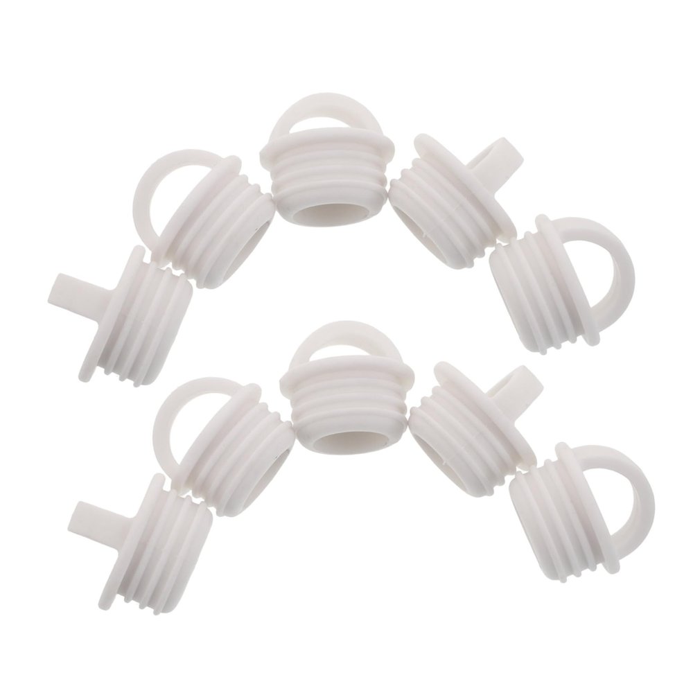Healeved 10-Piece Rubber Drain Plugs for Laundry Tubs and Sinks, White Replacement Stoppers for Kitchen and Home