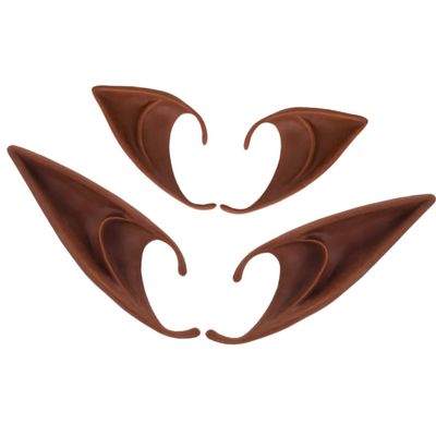 CHILDWEET 2 Pairs Reusable Latex Fairy Ears, Coffee