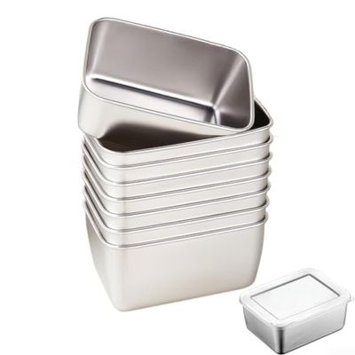 Set of 10 Airtight Stainless Steel Food Storage Containers