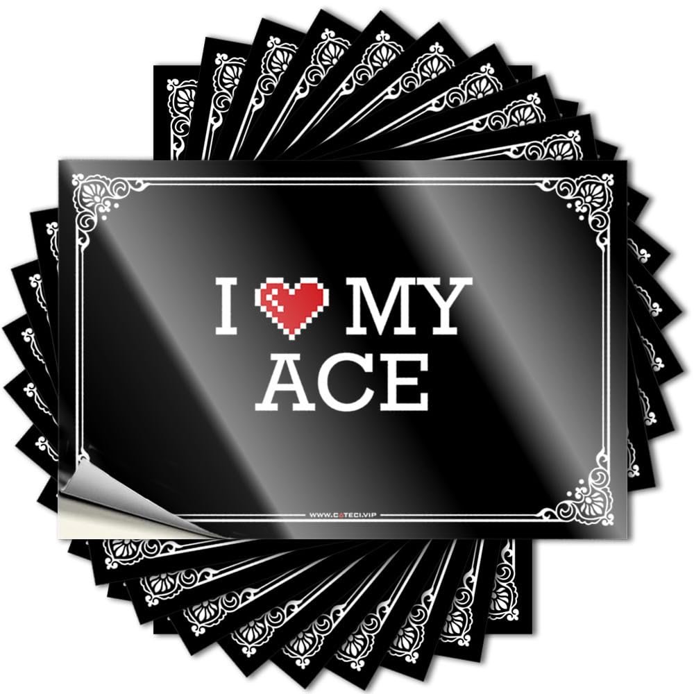Scratch-Resistant Window Stickers, “I Love My Ace,” Matte UV-Resistant Print, 6 × 9 cm
