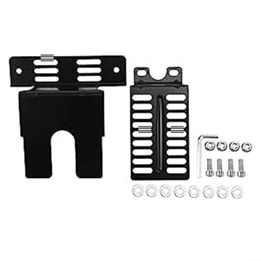 BlesConi Adjustable Iron Rotisserie Bracket Set for Grills, Black/White