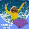 Fingerless Neoprene Swimming Gloves with Wrist Strap view 2