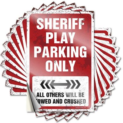 Bumper Sticker, Scratch-Resistant, Funny Matte Print, UV-Resistant, Sheriff Design, 12 x 18 cm