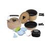 AsrMyjcx Camping Cookware Set with Frying Pan, Utensils, Carrying Bag, and Folding Handles view 1
