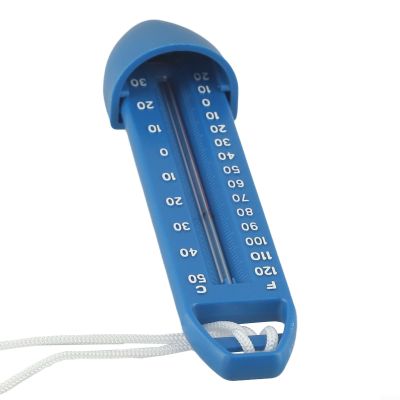 Floating Pool Water Thermometer with Plastic Construction and Dual-Scale Markings