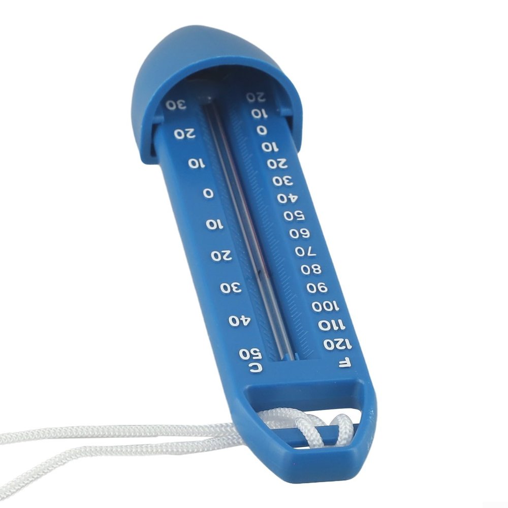 Floating Pool Water Thermometer with Plastic Construction and Dual-Scale Markings