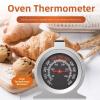 EffiFish Stainless Steel Oven Thermometer, 304-Grade Mechanical Gauge, 50–300°C/100–600°F, Heat-Resistant Glass Stand or Hanging Design, Black view 2