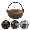 FQRDKT Hanging Aus with Wooden Lid, Cast-Iron Hot Pot view 4