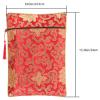 LIGHTAOTAO Red Chinese Scripture Pouch, Brocade-Embroidered Cotton Bag view 2