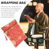LIGHTAOTAO Red Chinese Scripture Pouch, Brocade-Embroidered Cotton Bag view 3