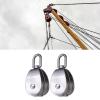 2-Pack 304 Stainless Steel Wire Rope Pulley Blocks, 500 kg Capacity view 3