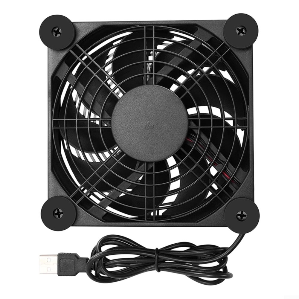 CWOQOCW Efficient USB Cooling Pad with Upward Airflow for Mini PCs, Laptops and Routers, Quiet Operation, Non-Slip Feet, Portable, Single Fan
