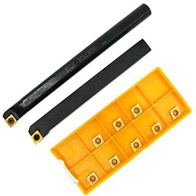 EaseSunny 95° SCLCR Internal Boring Bar Set, 2-Piece with 10 Carbide Inserts