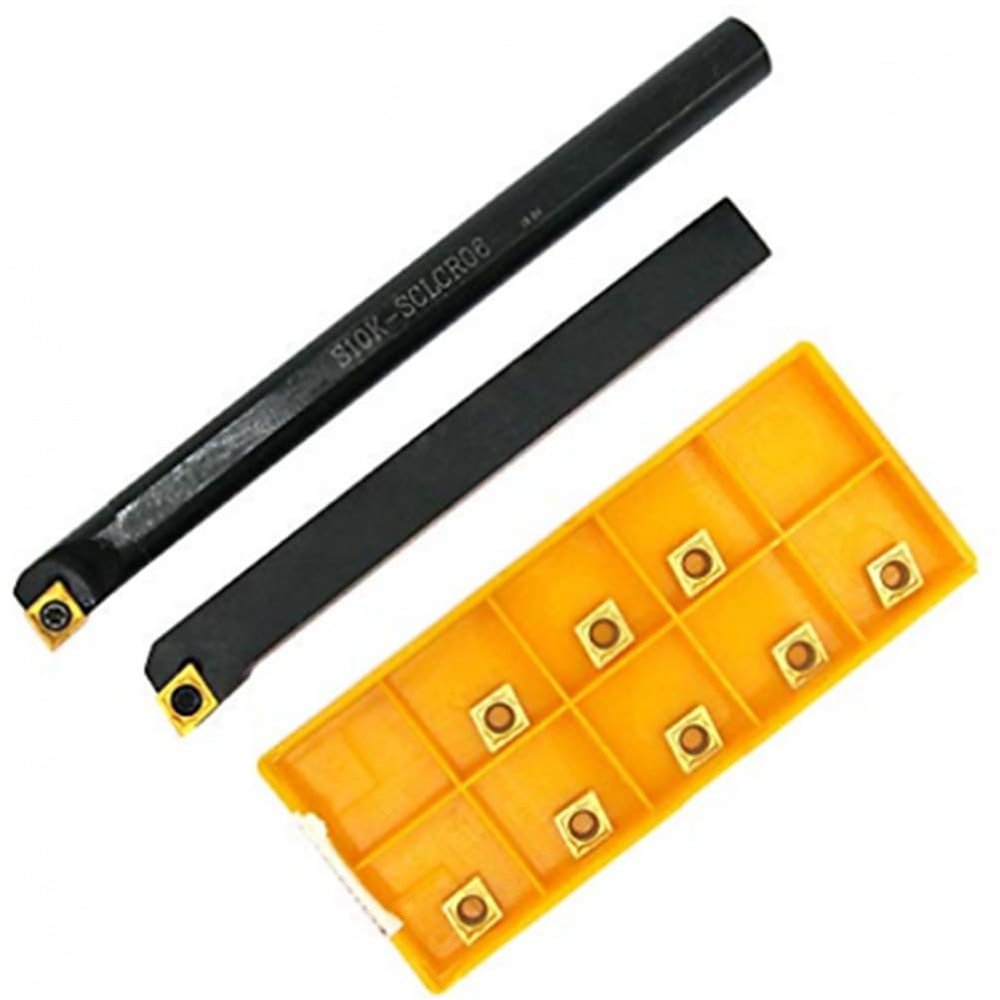 EaseSunny 95° SCLCR Internal Boring Bar Set, 2-Piece with 10 Carbide Inserts