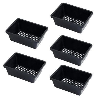 KAILIKETIY Seedling Trays, Breathable PP Propagation Boxes, 5-Pack, Black