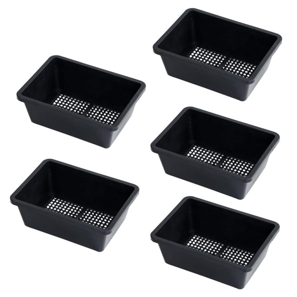 KAILIKETIY Seedling Trays, Breathable PP Propagation Boxes, 5-Pack, Black