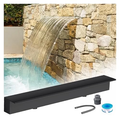 Outdoor Stainless Steel Waterfall Spillway Kit with Corrugated Pipe