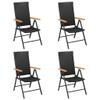 PTUGUOF 5-Piece Garden Dining Set with PE Rattan Chairs, Black and Brown view 3