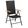 PTUGUOF 5-Piece Garden Dining Set with PE Rattan Chairs, Black and Brown view 4