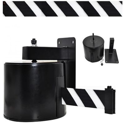 Retractable Crowd Control Belt Barrier, Wall-Mounted Queue Management System