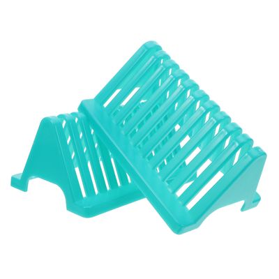 Generic Laboratory Slide Rack, Vertical, 2-Piece Plastic Set, Green, Non-Slip Design