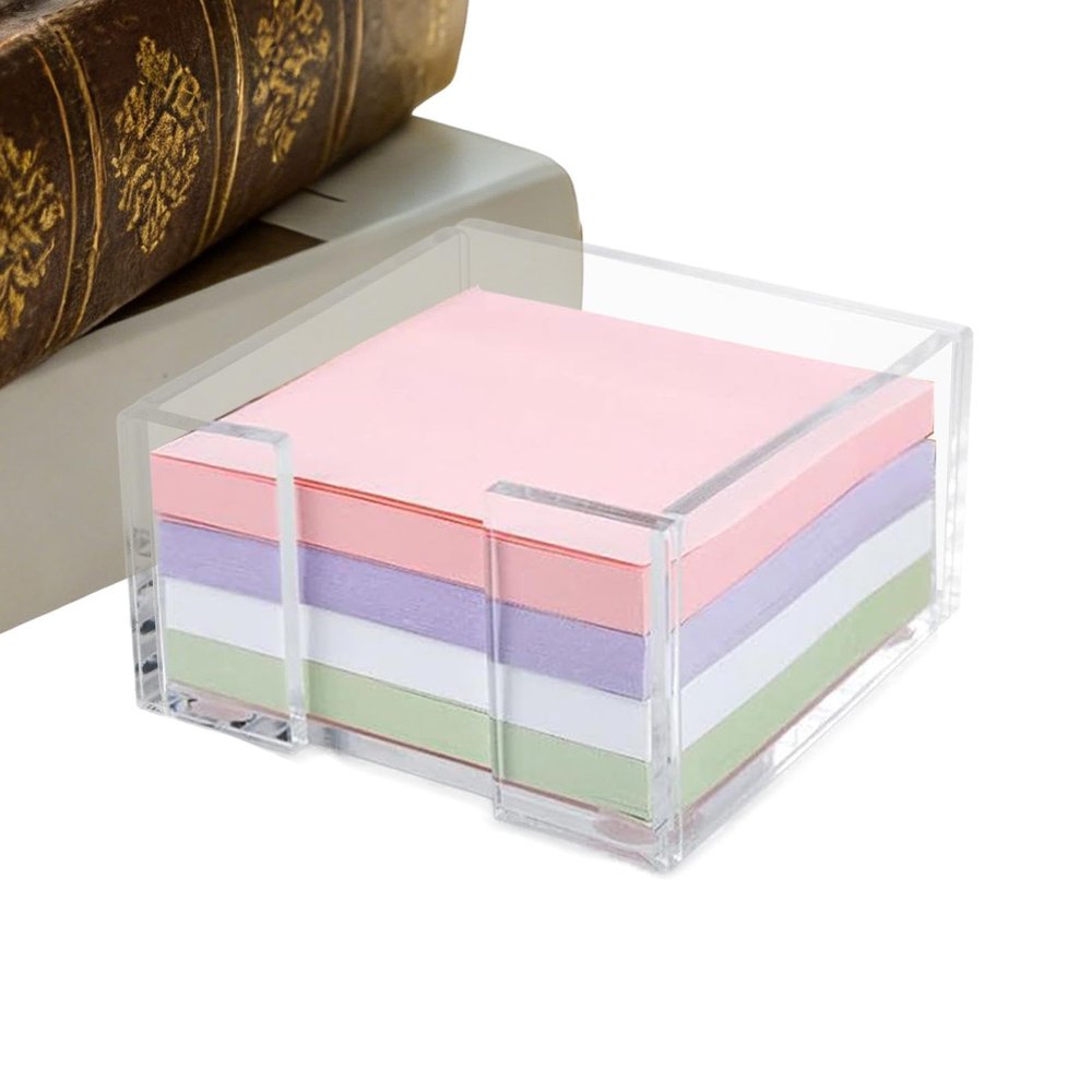 Clear Acrylic Sticky Note Organizer Box