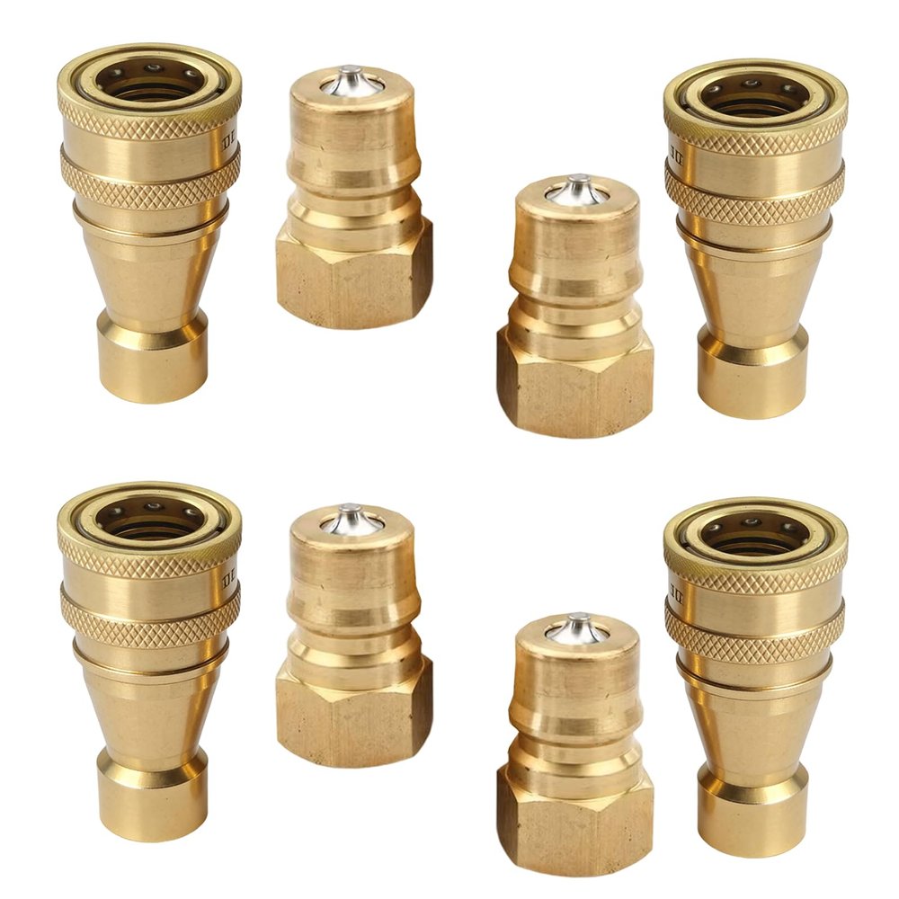 4-Pack 1/4-Inch Bronze Quick-Disconnect Couplings