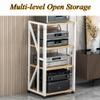 4-Tier AV Rack for Home and Office, Steel Media Shelf for CD/DVD Players and Game Consoles view 4