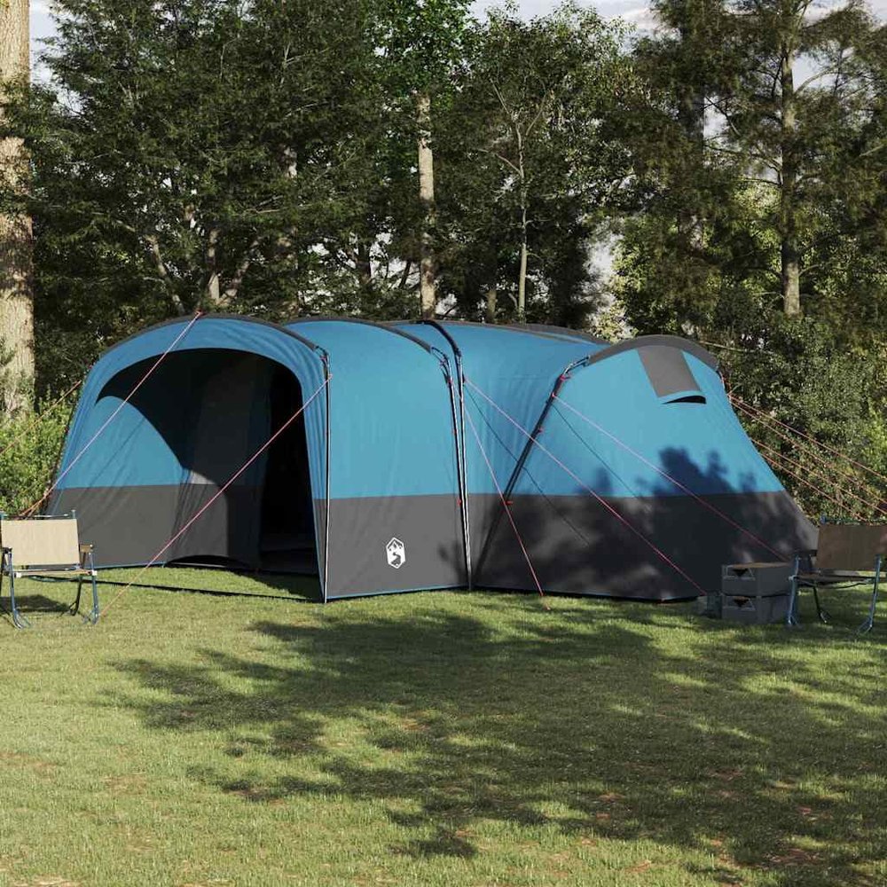 Bendmaxx Family Tent for 12 People, Blue and Gray, 760 x 645 x 230 cm, Camping Tent with Ventilation, Waterproof Tunnel Tent with Porch and Mosquito Net, Includes Poles and Pegs