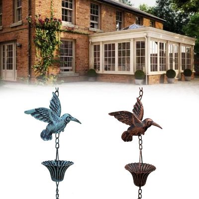 Lapiglo 2.6 m Metal Rain Chain for Garden and Patio, Brown
