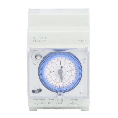 Annadue Mechanical Timer Switch, 24-Hour, DIN Rail, 110–230 V
