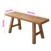 Solid Wood Farmhouse-Style Bench, Natural Finish, 140 x 26 x 45 cm view 2