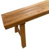 Solid Wood Farmhouse-Style Bench, Natural Finish, 140 x 26 x 45 cm view 4