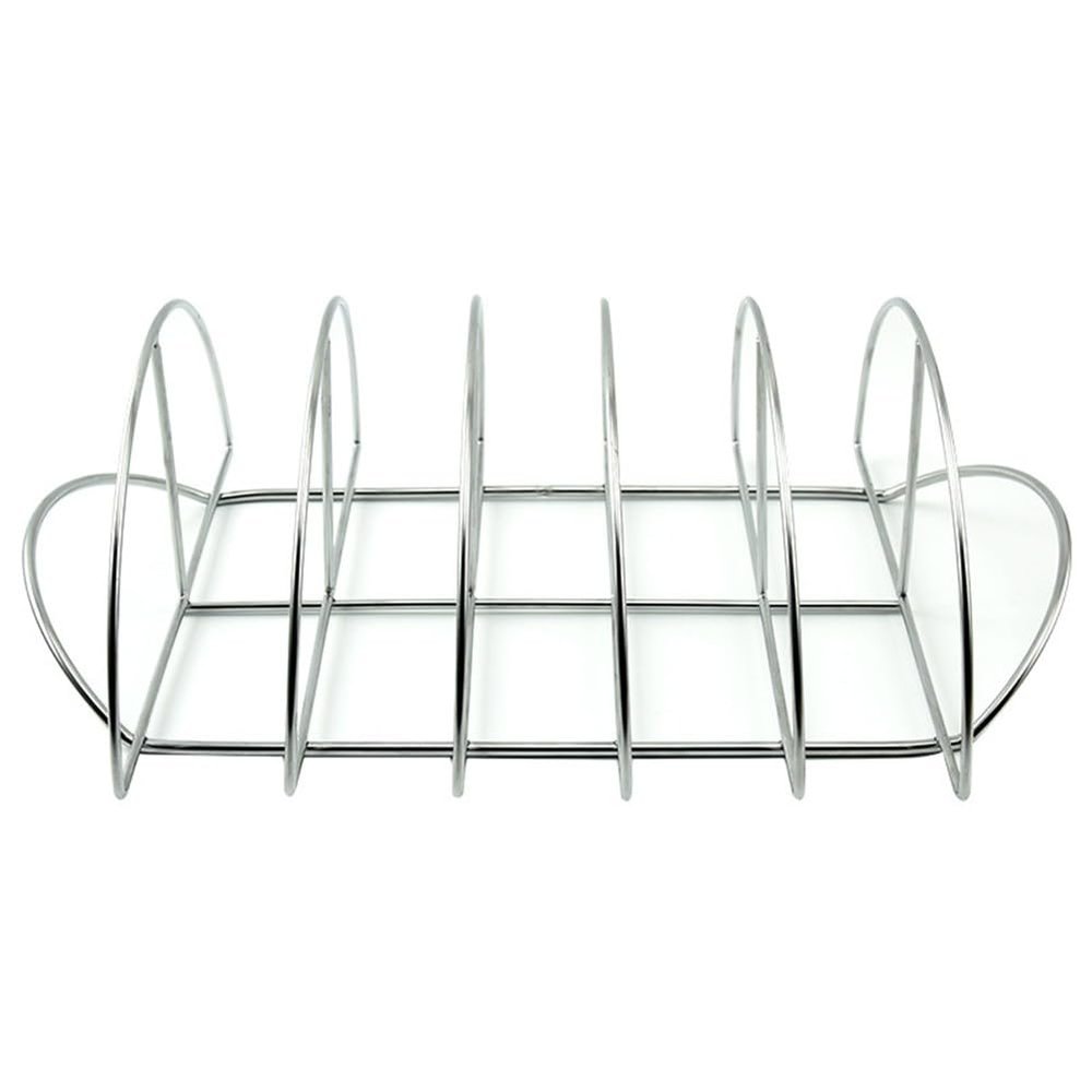 LatoYard Semi-Circular Rib Grill Rack, Non-Stainless Steel, Silver